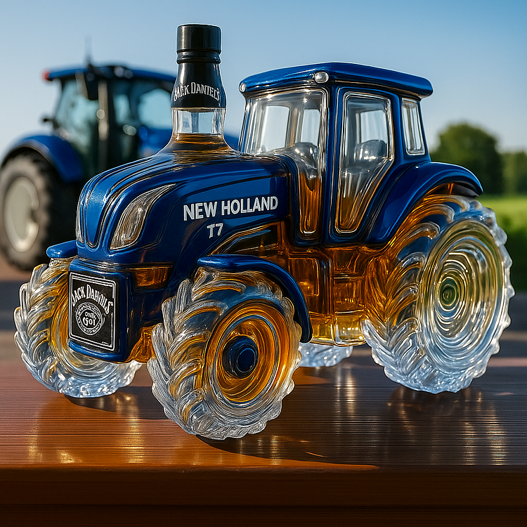 Decanter per Whisky Artigianale a Forma di Trattore New Holland T7
