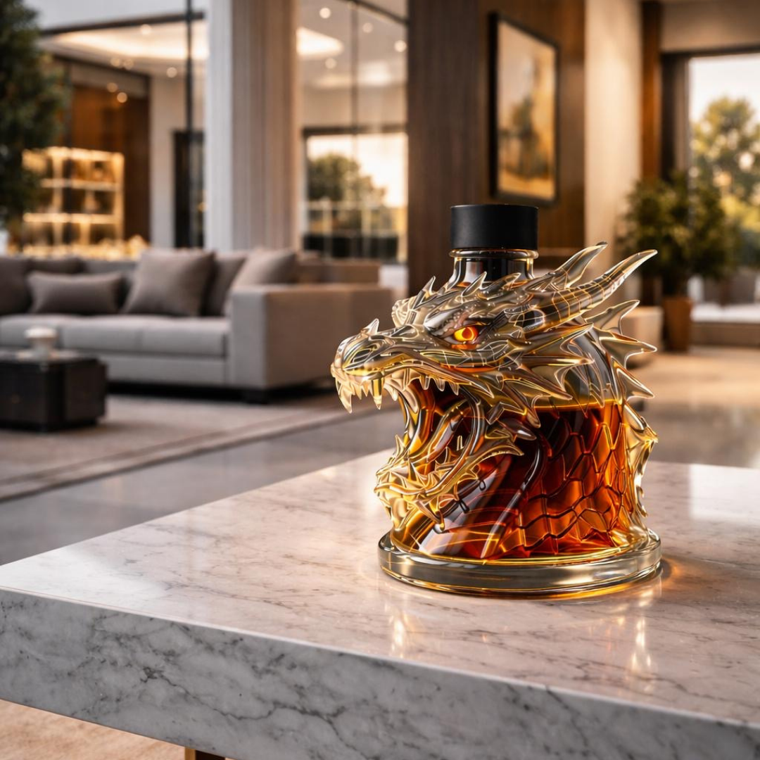 Bottiglia Whisky 'Draak' - Design Testa di Drago