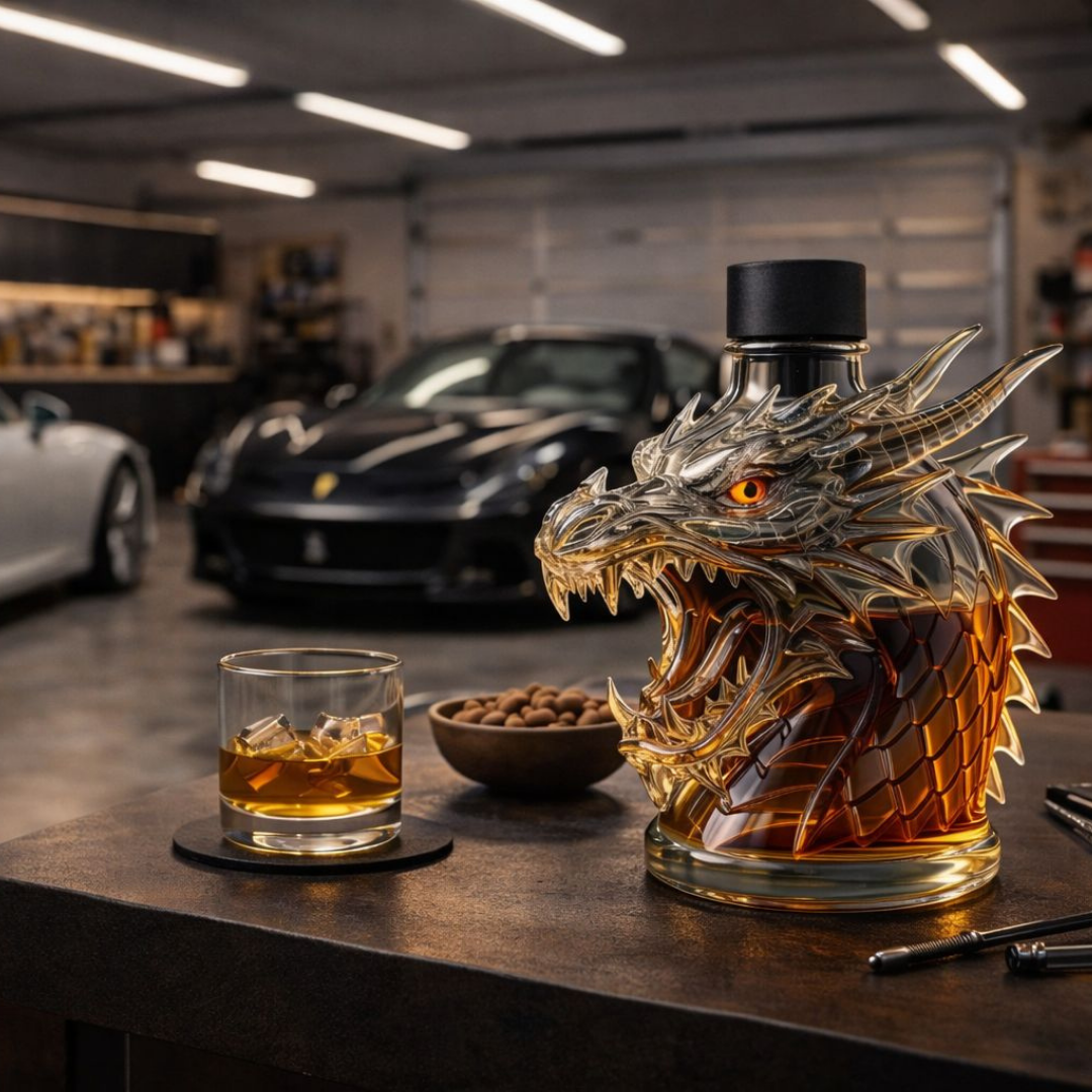 Bottiglia Whisky 'Draak' - Design Testa di Drago