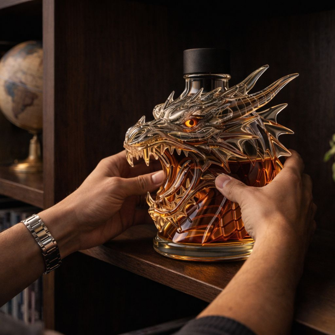 Bottiglia Whisky 'Draak' - Design Testa di Drago