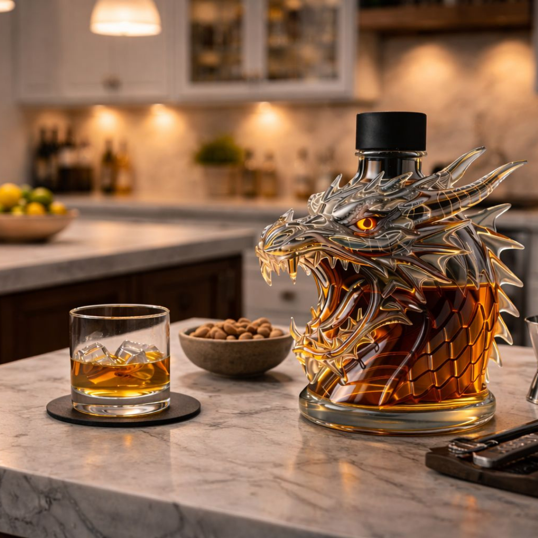 Bottiglia Whisky 'Draak' - Design Testa di Drago