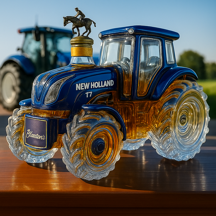 Decanter per Whisky Artigianale a Forma di Trattore New Holland T7